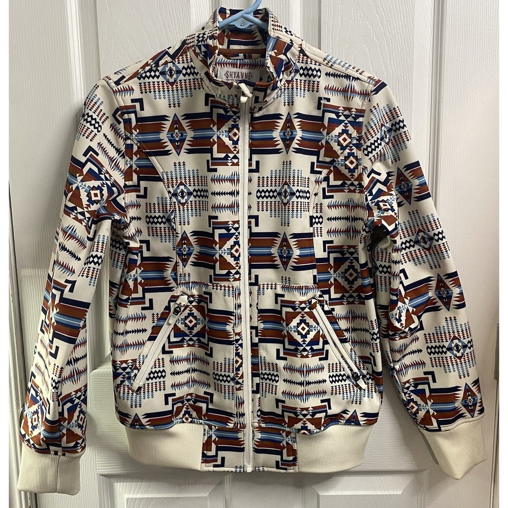 Shyanne Women Aztec Print Jacket Brown Western Cowgirl Coat Ivory/Brown NWT-S